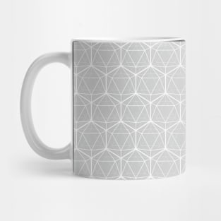 Icosahedron Pattern White on Soft Gray Mug